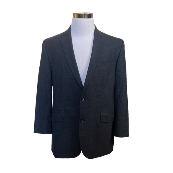 TED BAKER Endurance Jarret Blue Plaid 2-Button Wool Blazer Coat Jacket  44R - Picture 1 of 11
